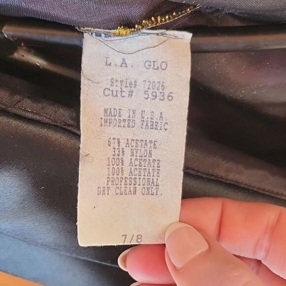 L.A. Glo Embellished Vintage Vneck Event Zippered Sleeveless Maxi Sz. 7/8 Dress - Picture 10 of 13